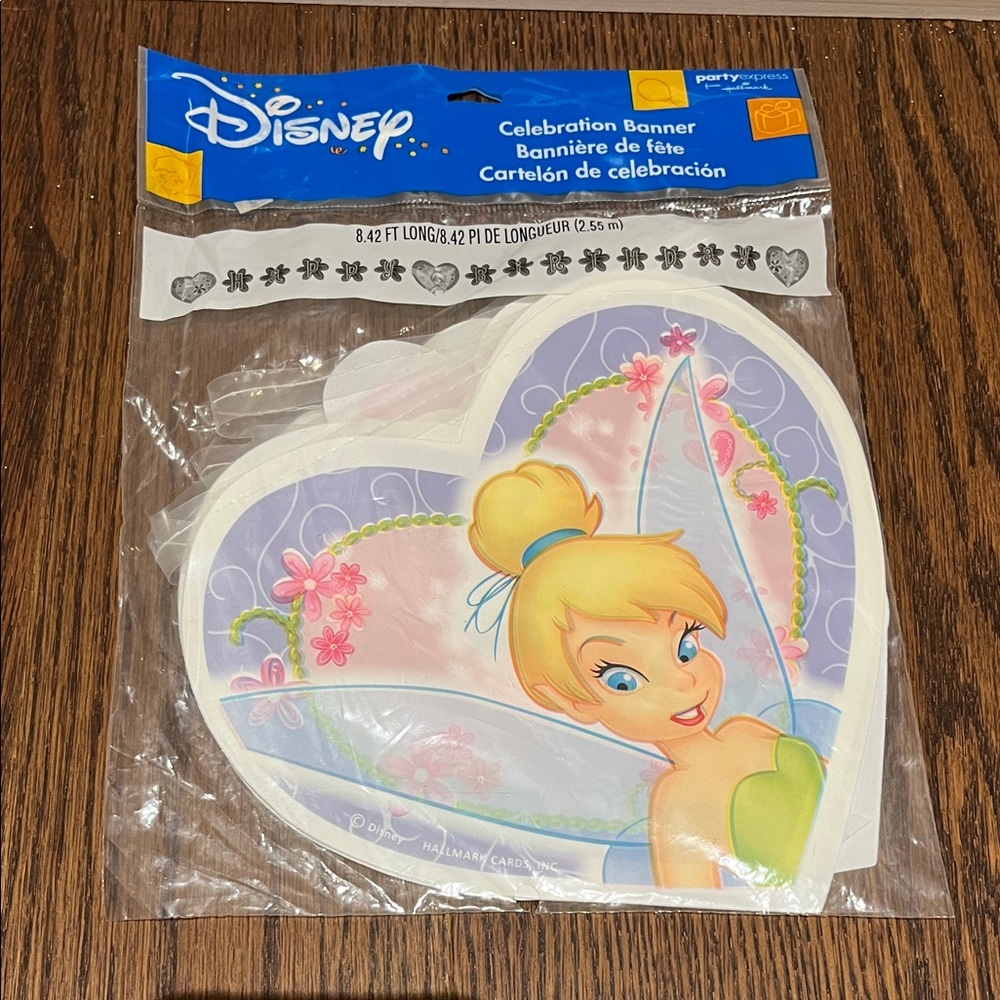 Disney Tinker Bell Heart Banner with Pastel Colors